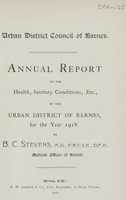 view [Report of the Medical Officer of Health for Barnes].