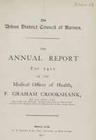 view [Report of the Medical Officer of Health for Barnes].