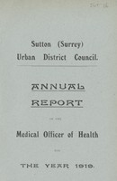 view [Report of the Medical Officer of Health for Sutton].