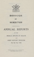 view [Report of the Medical Officer of Health for Surbiton].