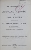 view [Report of the Medical Officer of Health for Clerkenwell, St. James and St. John].