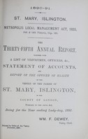 view [Report of the Medical Officer of Health for Islington, Parish of St. Mary ].