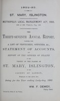 view [Report of the Medical Officer of Health for Islington, Parish of St. Mary ].