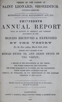 view [Report of the Medical Officer of Health for Shoreditch, Parish of St. Leonard].