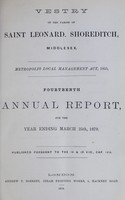 view [Report of the Medical Officer of Health for Shoreditch, Parish of St. Leonard].