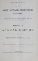 view [Report of the Medical Officer of Health for Shoreditch, Parish of St. Leonard].