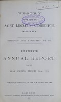 view [Report of the Medical Officer of Health for Shoreditch, Parish of St. Leonard].