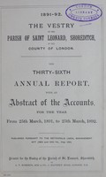 view [Report of the Medical Officer of Health for Shoreditch, Parish of St. Leonard].