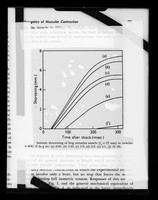 view Graph referenced as "Isotonic shortening of frog sartorius muscle in twitches at 0° [degrees]C P in g w t"