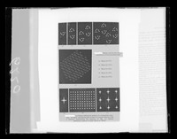 view Series of printed optical diffraction images and masks referenced as "Optical diffr. from masks increasing number of units"