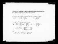 view Text and calculations captioned as "Theoretical errors in multicomponent spectrophotometric analysis by the method of least squares" referenced as "Least squares theory"