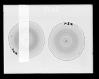 view X-ray diffraction exposures, possibly of RNA/Ribosomes, referenced as 'Dr Spencer'