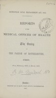 view [Report of the Medical Officer of Health for Rotherhithe].