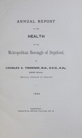 view [Report of the Medical Officer of Health for Deptford, Metropolitan Borough of].