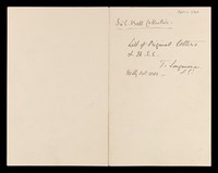 view Letters to Sir Charles Bell re treatment of wounds, and letters re Bell's watercolour drawings