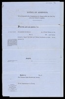 view Patient Certificates and Notices: Admission date 1875