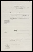 view Patient Certificates and Notices: Admission date 1877