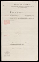 view Patient Certificates and Notices: Admission date 1883