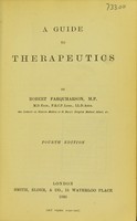 view A guide to therapeutics / by Robert Farquharson.