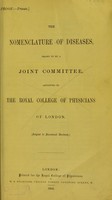 view The nomenclature of diseases / drawn up by a joint committee appointed by the Royal College of Physicians of London.