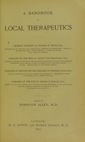 view A handbook of local therapeutics / edited by Harrison Allen.