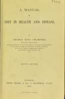 view Manual of diet in health and disease / by Thomas King Chambers.