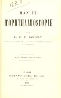 view Manuel d'ophthalmoscopie / par E. Landolt.