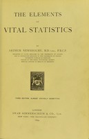 view The elements of vital statistics / by Arthur Newsholme.