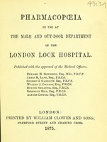 view Pharmacopoeia in use at the male and out-door department of the London Lock Hospital.