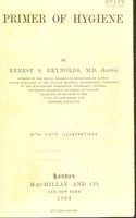 view Primer of hygiene / by Ernest S. Reynolds.