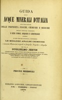 view Guida alle acque minerali d'Italia ... / per cura di Guglielmo Jervis.