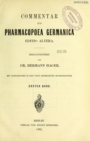 view Commentar zur Pharmacopoea germanica, editio altera / herausgegeben von Hermann Hager.