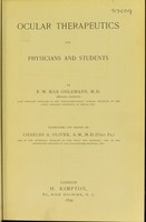 view Ocular therapeutics for physicians and students / by F.W. Max Ohlemann ; translated and edited by Charles A. Oliver.