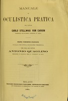 view Manuele di oculistica pratica / del Carlo Stellwag von Carion.