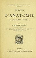 view Précis d'anatomie à l'usage des artistes / par Mathias Duval.