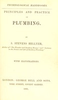 view Principles and practice of plumbing / by S. Stevens Hellyer.