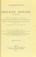 view Differentiation in rheumatic diseases (so-called) / by Hugh Lane.