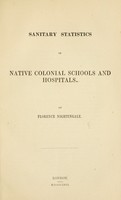 view Sanitary statistics of native colonial schools and hospitals.
