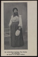 view Julianne Sleebus, a woman with a large beard. Process print, 190-.