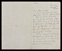 view Letters to Miss Louisa Gordon, Matron at St Thomas' Hospital