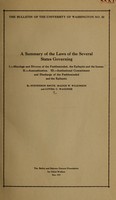 view A summary of the laws of several states governing I.--Marriage and divorce of the feeble-minded, the epileptic and the insane. II.--Asexualization. III.--Institutional commitment and discharge of the feeble-minded and the epileptic / By Stevenson Smith, Madge W. Wilkinson and Lovisa C. Wagoner.