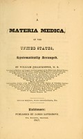 view A materia medica, of the United States : systematically arranged / By William Zollickoffer.