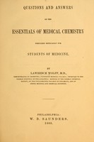 view Questions and answers on the essentials of medical chemistry / By Lawrence Wolff.