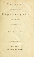 view Versuch einer medicinischen Topographie von Wien.