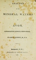 view Analysis of the mineral waters of Avon, Livingston county, New York.