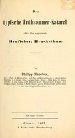 view Der typische Frühsommer-Katarrh : oder das sogenannte Heufieber, Heu-Asthma / Von Philipp Phoebus.