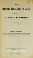 view Der typische Frühsommer-Katarrh : oder das sogenannte Heufieber, Heu-Asthma / Von Philipp Phoebus.