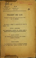 view Projet de loi portant revision de la loi du 30 juin 1838 sur les aliénés.