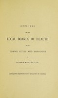 view Officers of the local boards of health in the towns, cities and boroughs of Connecticut.