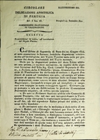 view Circolare delegazione apostolica di Perugia : Div. I Sez. III / Commissione Provinciale di Vaccinazione ; oggetto provvedimenti in ordine all'inoculazione del vajolo vaccino.